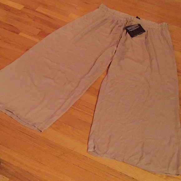 Iman beige lightweight silkypolyester palazzo pant - Picture 1 of 8